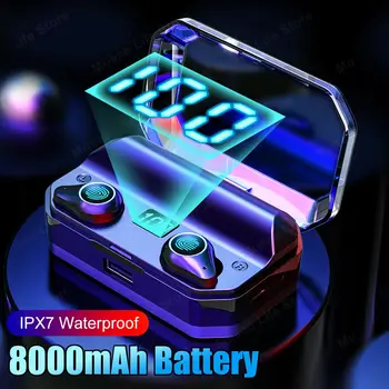 

8000mAh TWS Headphones Stereo Bluetooth Wireless Earphones IPX7 Waterproof Earbuds With LED Display Sport Wireless Headsets