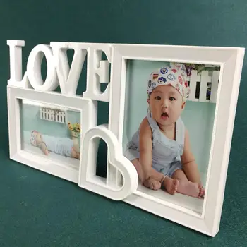 

LOVE Double Photo Frame Ornaments Photo Picture Creative Photo Frame Table Display Frames For Home Shop Store Decoration 6x7inch
