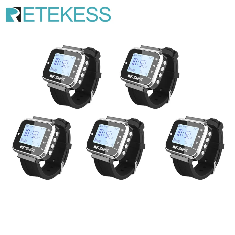 5 шт. Retekess TD110 беспроводные ресторанные пейджеры часы для официантов приемник 7
