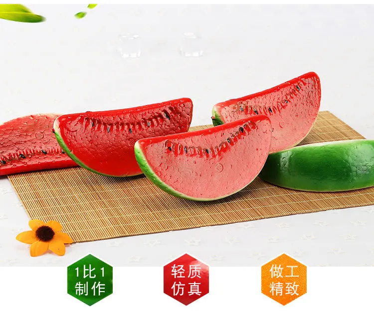 20PCS 15x6.8cm Artificial Watermelon Food Crafts Photography Props Christmas Halloween Home Kitchen Window Display Fake Fruits