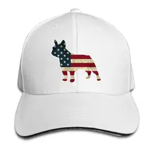 Унисекс Флаг США Французский бульдог бейсболка Регулируемая остроконечная сэндвич Кепка