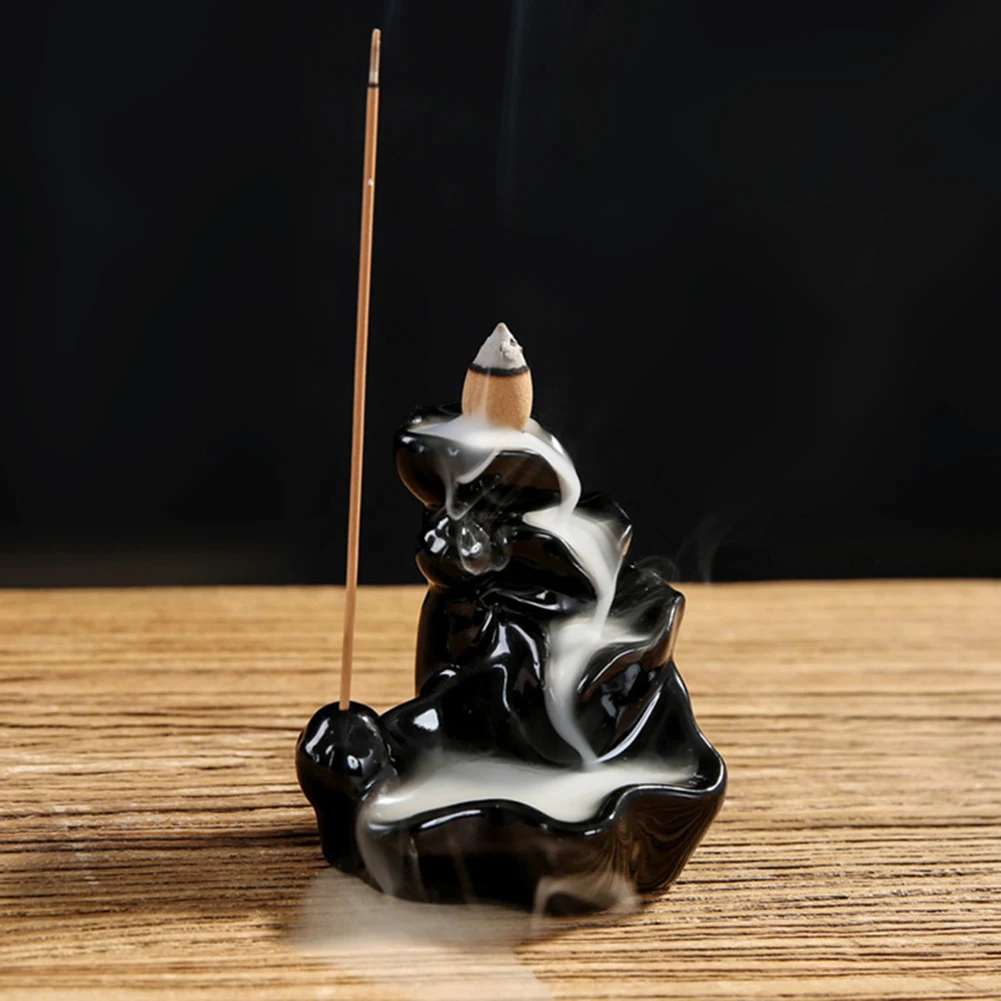 Ceramic Backflow Censer Incense Burning Candle Aromatherapy Furnace Cone Diffuser Holder Buddhist Zen Censer incenso Home Decor