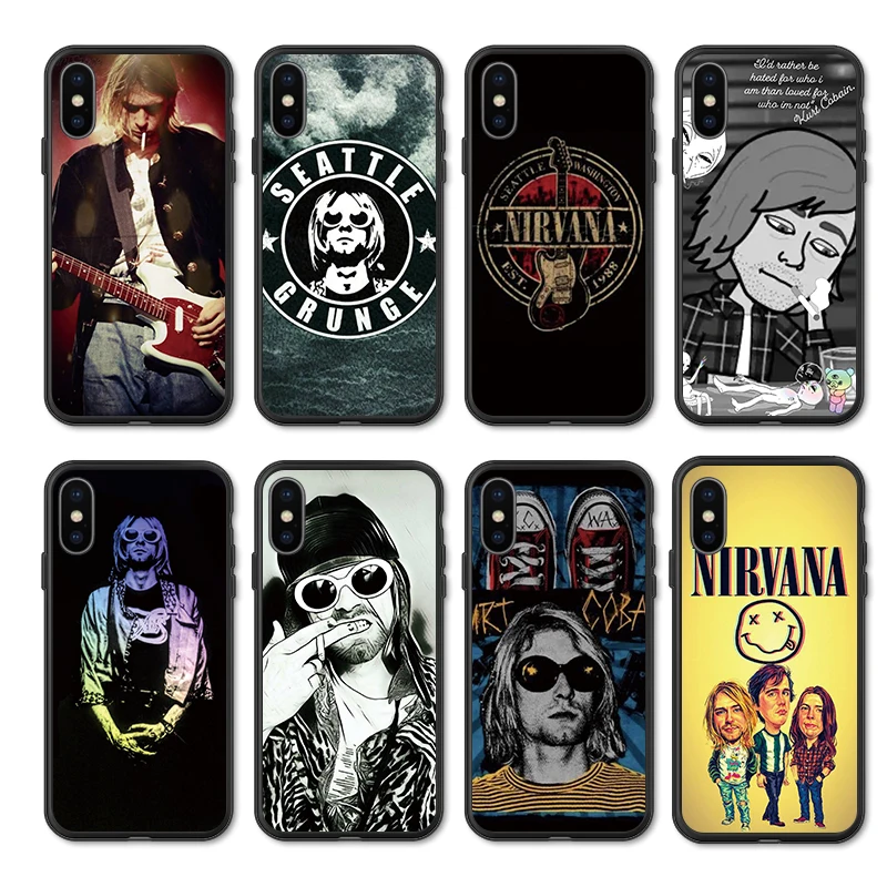 Чехол для телефона iphone 11 ProMax XR XS MAX X Nirvana Kurt Cobain силиконовый чехол Apple 8 7 6 5S s Plus