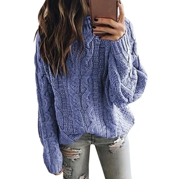 

Women Turtleneck Sweaters Autumn Winter Jumpers European Casual Twist Warm Sweaters Female oversized sweater 2020 Dropshipping