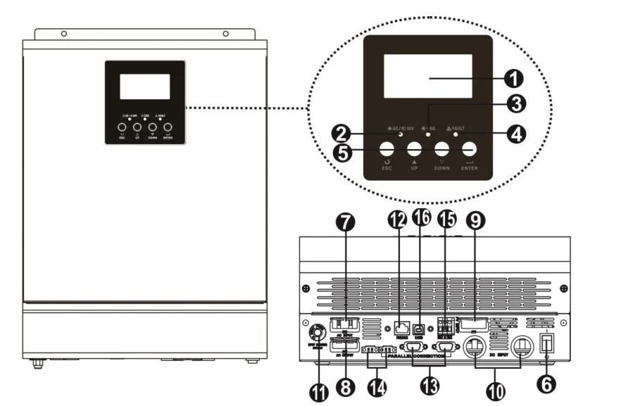 5kw parallel operation hybrid solar inverter solar energy inverter