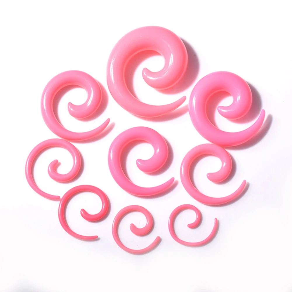 Body Piercing Earrings 1 Pair Goth Acrylic Earrings Spiral Taper Flesh Tunnel Ear Rings Piercing Stretcher Expander Stretching Plug Body Jewelry
