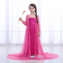 Летние Детские платья для девочек; платье «Эльза»; костюм принцессы «Королева Эльза», расшитый стразами; вечернее платье для девочек; длинные платья из тюля