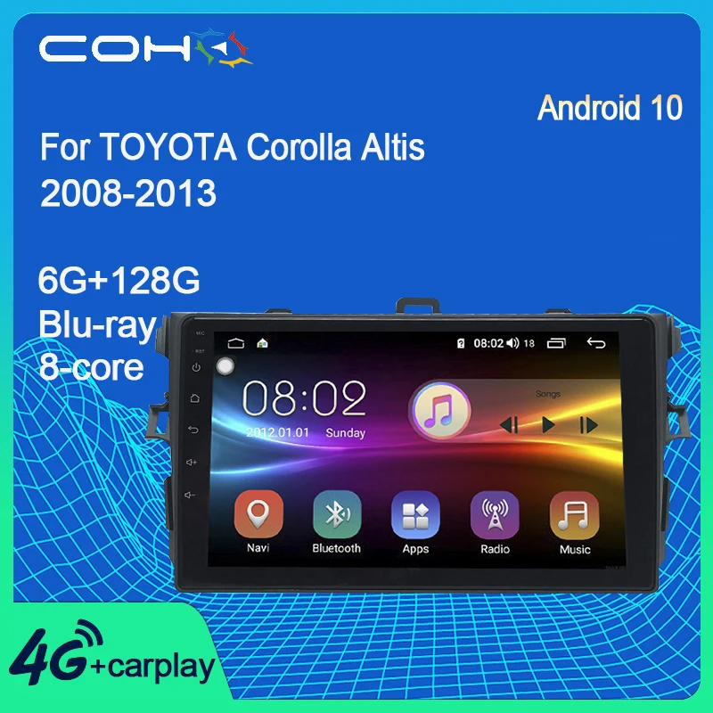COHO для Toyota Corolla E140/150 2007-2012 автомобильное радио GPS-навигация стерео приемник Android 10