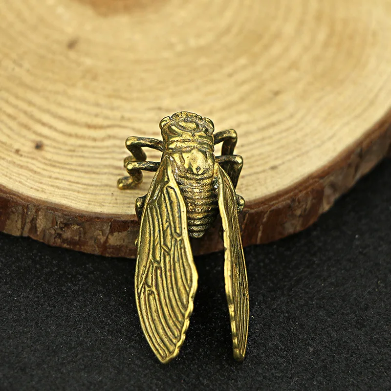 Ручная работа Cicada статуя из чистой латуни коллекция изысканные украшения Декор