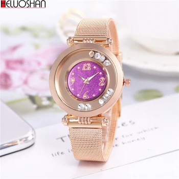 

High Quality Fashion Dazzling Diamond Women Magnet Buckle Rhinestone Watch Ladies Stainless Steel Quartz Watch Relogio Feminino