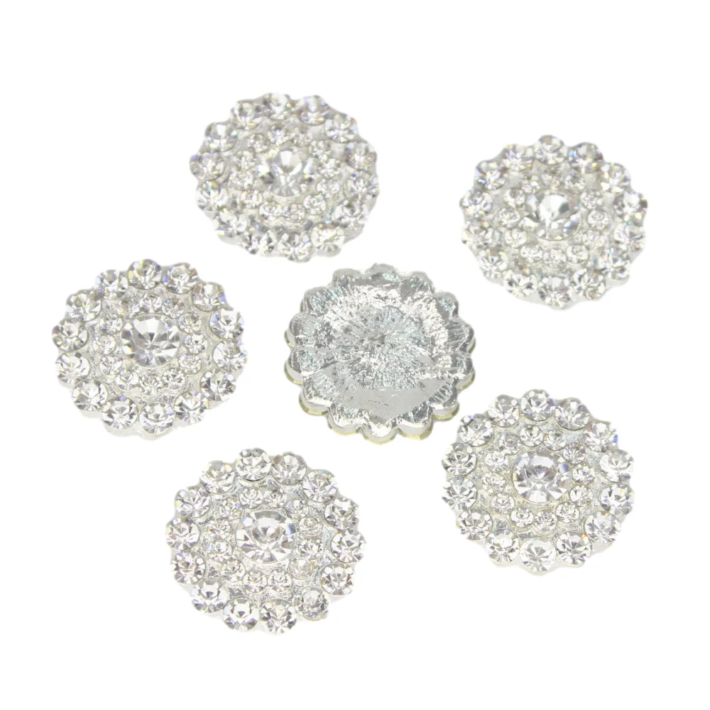 20 мм Garment Accessories серебряные металлические пуговицы для дома Стразы Украшения|silver