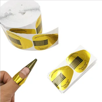 

100PCS Horseshoe Shape Fly Professional Nail Art Tips Extension Forms Guide Stickers UV Gel Manicure Accessories