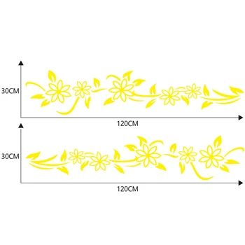 

Accessories Car Sticker 120cm Auto Both Side Body Flower style Vine Decoration