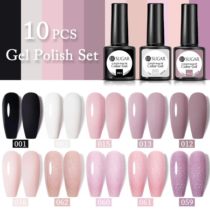 UR SUGAR 7.5ml Gel Nail Polish Set Semi Permanent Varnish All For Manicure Art Varnishes | Красота и здоровье