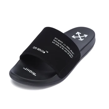 

Summer Off Luxury men and women White slippers black trend high street beach shoes home couple slippers shoes