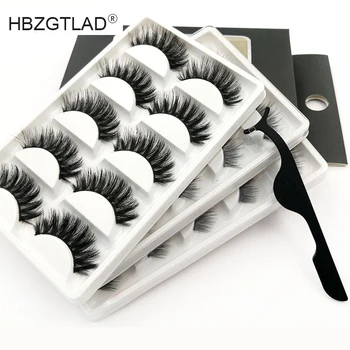 

NEW 15 Pairs 3D Mink Hair Soft Single and Mixed Style False Eyelashes With 1 Tweezer Wispy Thick Lashes Extension Makeup Tools