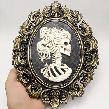 

Halloween creative skull bride silicone mold photo frame decoration bar personalized decoration diy concrete resin silicone mold