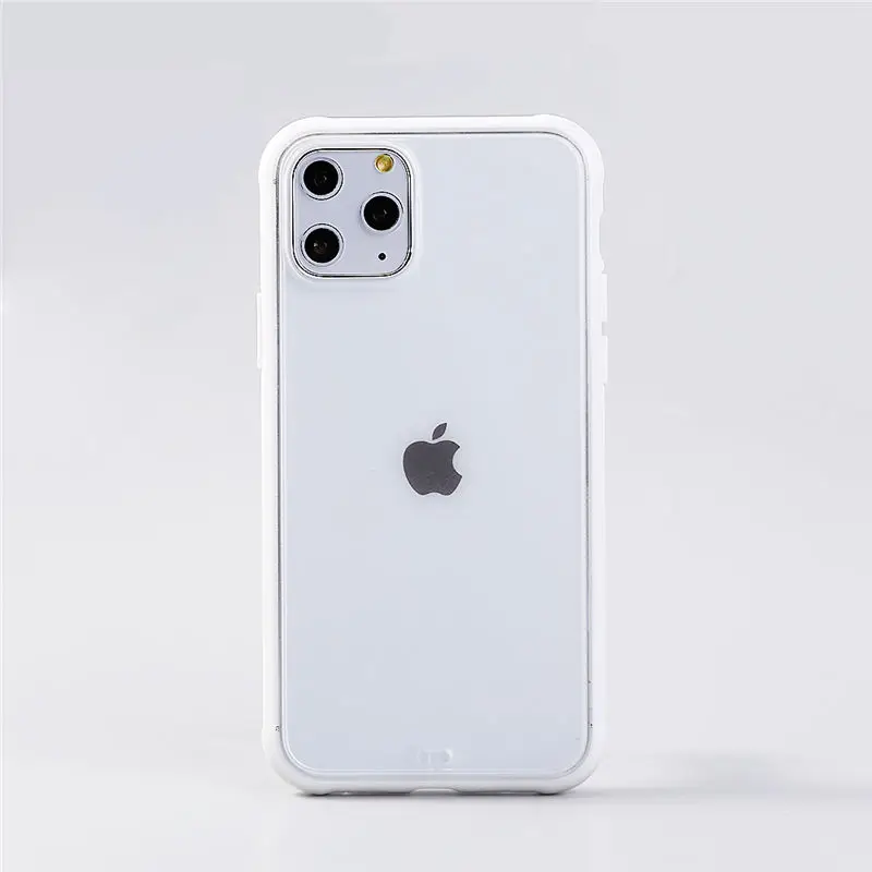 Карамельный цвет матовый прозрачный чехол для телефона для iPhone 11Pro Max XR X XS Max 8 7 6 6S Plus противоударный жесткий акриловый прозрачный чехол - Цвет: Wihte