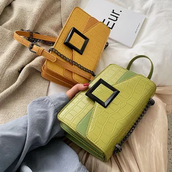 

NEW French Design Fashion Stone Pattern Square Bag Handbag & Elegant Shoulder Bag Crossbody Bag Width 21.5cm Height 14cm