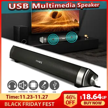 

Wired Soundbar Speaker System 6W USB Multimedia Audio HIFI Stereo Sound Bar For Computer PC Laptop Desktop Smart Phone