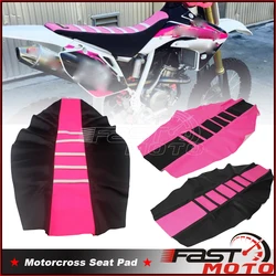 Pink/Black Custom Motocross Supermoto Striped Seat Cover Pad for Yamaha YZ85 TTR125 YZ250F TM250 TM80 Beta RR CRF CR XR XT 450