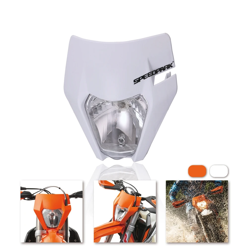 White Moto rcycle Универсальный головной светильник налобный фонарь для 18 KTM Headligt EXC XCF SX F SMR Enduro Байк супер moto E-moto - Цвет: White