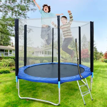 

8 FT Kids Trampoline With Enclosure Net Jumping Mat And Spring Cover Padding Protection Guard 8” Trampoline Fast shipping#S