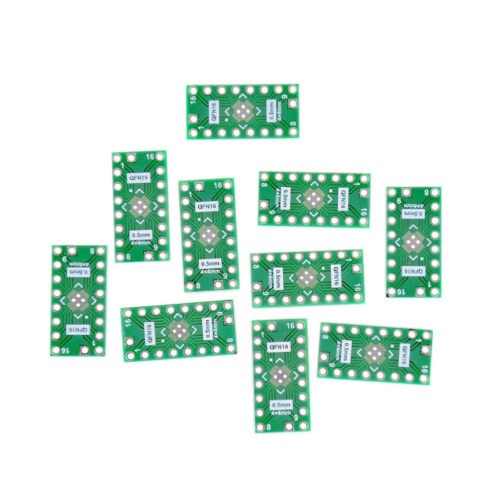 10 Pieces QFN16 Pin Pitch 0.65mm 0.5mm To DIP16 Adapter PCB Board Converter
