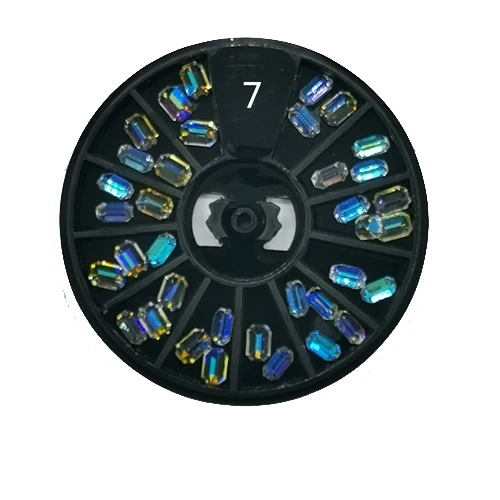 Кристалл AB камень-хамелион 12 цветов Стразы для ногтей неправильные бусины Маникюр 3D дизайн ногтей украшения аксессуары в колесиках 6 см - Цвет: 07