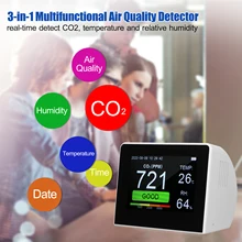 Protable detector de dióxido carbono medidor de qualidade do ar monitor analisador gás confiável digital tvoc hcho co2 e aqi detector