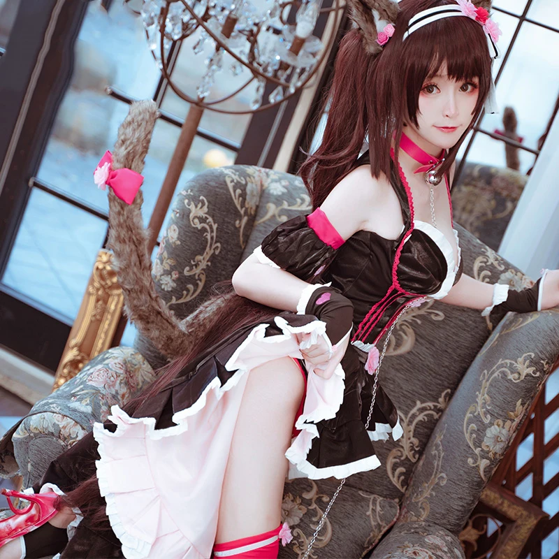 Аниме! NEKOPARA Cat Paradise шоколад прекрасная горничная платье сексуальная униформа