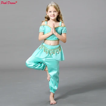 

Princess Girls Dresses For Girls Cosplay Dress up Kids Halloween Fantasy Top Pants Costume 2Pcs Set Clothes