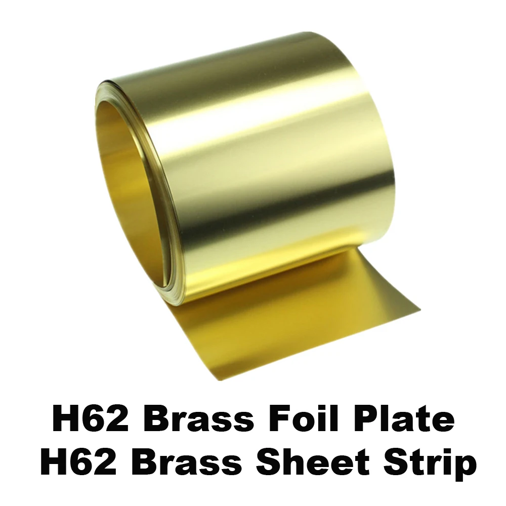 1Meter H62 Thin Brass Sheet Strip Thickness 0.1/0.15/0.2/0.3/0.5mm Gold Film High Purity Brass