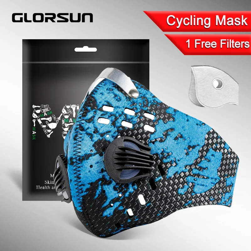 

GLORSUN pollution mask custom neoprene anti pm2.5 motorcycle bike cycling airfilter wholesale anti odor smog pollen mask