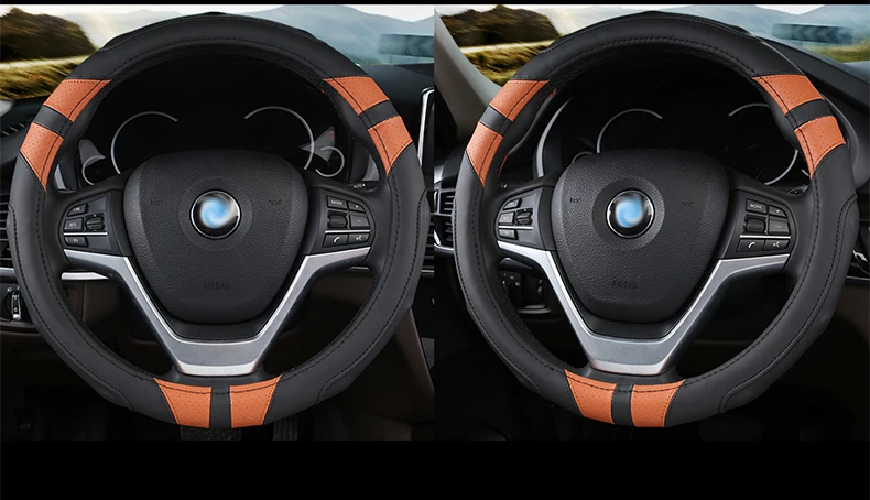 Car Steering Wheel Cover leather Auto Interior Accessories for hyundai ioniq kona santa fe solaris sonata sorento terracan