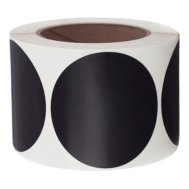 Stiker 3 Inch Bulat Hitam Coding Label Besar Stiker Target Perbaikan Point Ditulis Permukaan Sticker 250 Persediaan Stiker