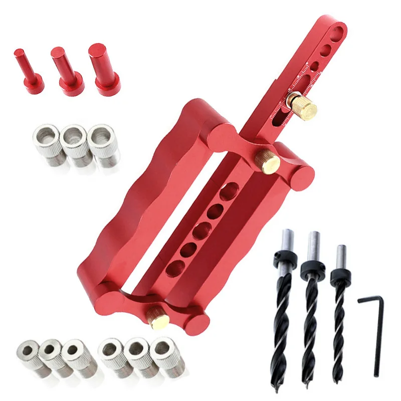

woodworking hole locator Auto Centering Dowel Dug Jig 6/8/10mm Drilling Woodworking Tools Hole Locator new arrival