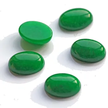 

Green Quartz Beads DIY Oval Dome Beads Jewelry Making Chakra Natural Semiprecious Stone Beads Jewelry Findings 50pcs/lot