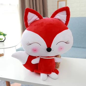 

28/40/50cm Soft stuffed red fox toys plush blue cute fox doll gifts for children and family home decoration