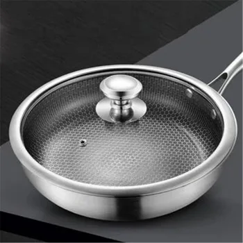 

30CM 304 stainless steel frying pan full honeycomb non-stick pan non-stick fume Pancake Egg Steak Frying Pot Pizza Pans