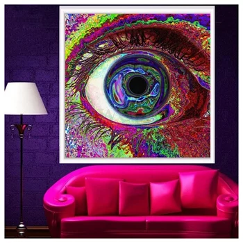 

New Cosmos Silk Cloth Art Poster Home Wall Decor, Psychedelic Eye