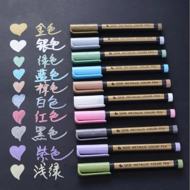 10pcs Metallic Marker Pens for Craft Art Marker for Wedding Guest Book,  Photo Album Xmas New Year Gifts - AliExpress