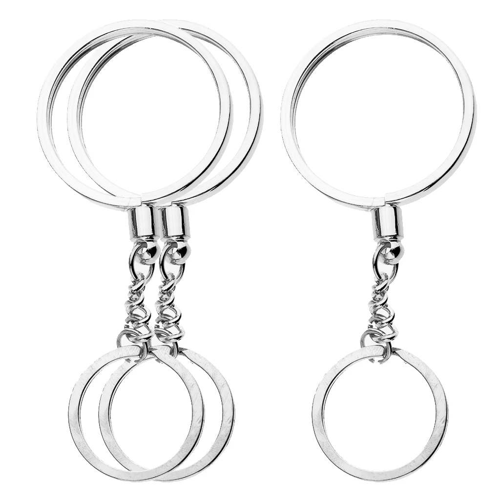 3pcs Coin Holder Keychain Souvenir Commemorative Keyring Keychain Split Ring with Short Chain for Collector Keyring 40mm