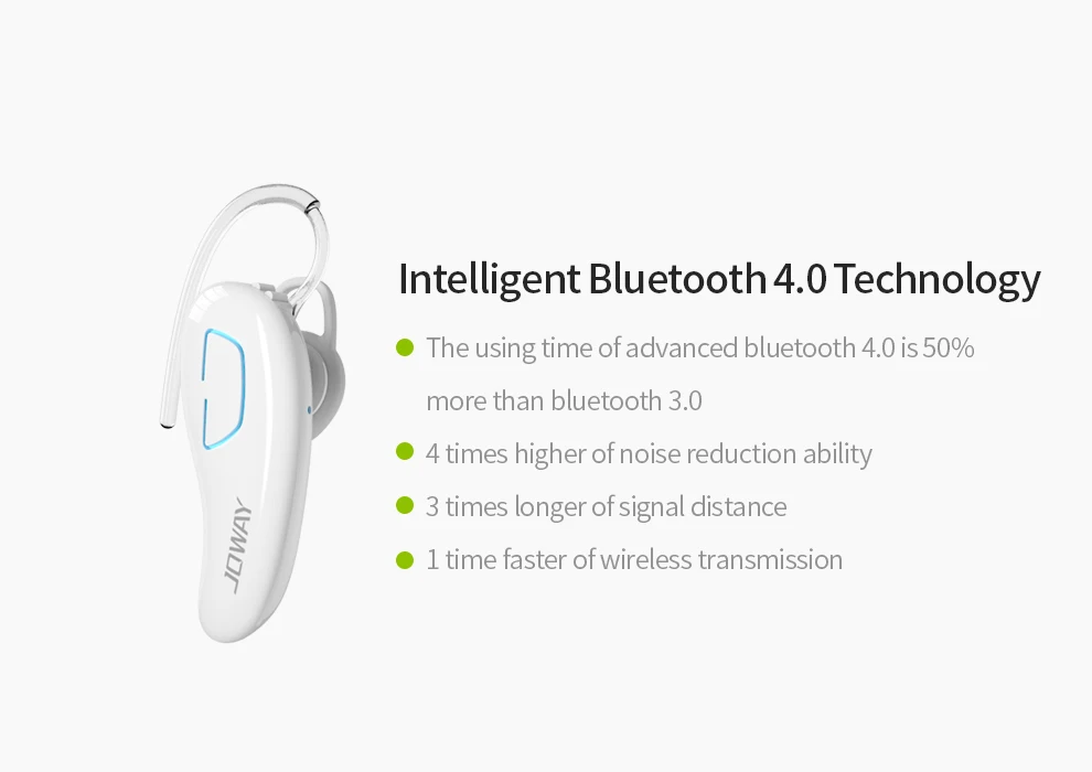 JOWAY H02 Беспроводная гарнитура Bluetooth с шумоподавлением, модные деловые bluetooth наушники, беспроводные для мобильного телефона