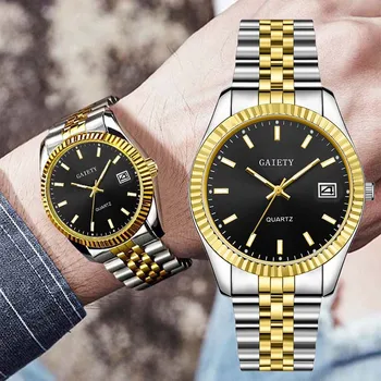 

Gaiety Brand Men Watches 2020 Luxury Fashion Gold Steel Business Men's Wristwatch Calendar Relogio Masculino Gifts For Men