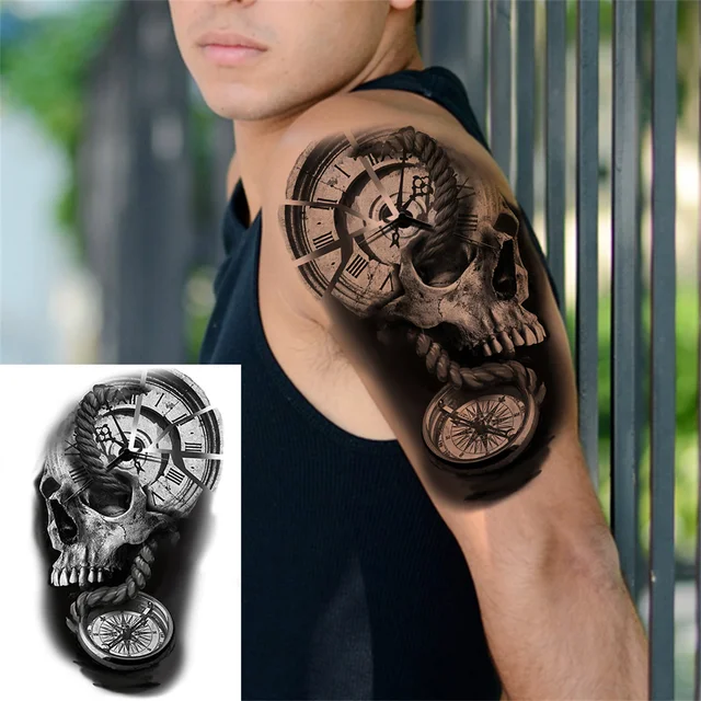 6Pcs Creative Gangster Temporary Tattoos Sticker Realistic Fake Waterproof  Art Tattoos Geometric Skull Tattoos For Adult  Amazoncouk Beauty