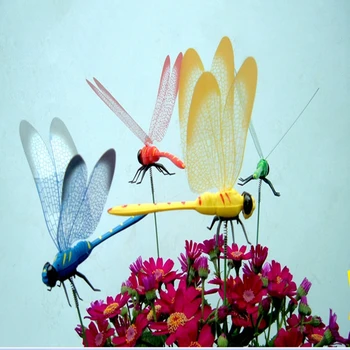 

10 Pieces Artificial dragonfly Wall Stickers Home decoration accessories Crafts Gardening Background wall Wedding Girls festival