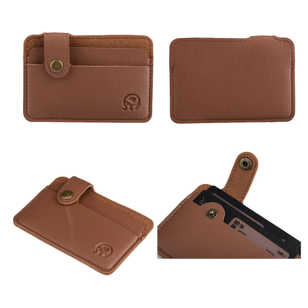 

2019 Men And Women Leather Credit Card Holders Business ID Card Case Clip Slim Credit Card ID Holder Wallet Money Cash Holder#2