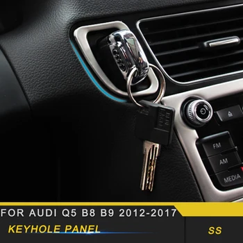 

For Audi Q5 B8 B9 2012-2017 Car Styling Keyhole Panel Cover Trim Frame Sticker Chrome Interior Accessories