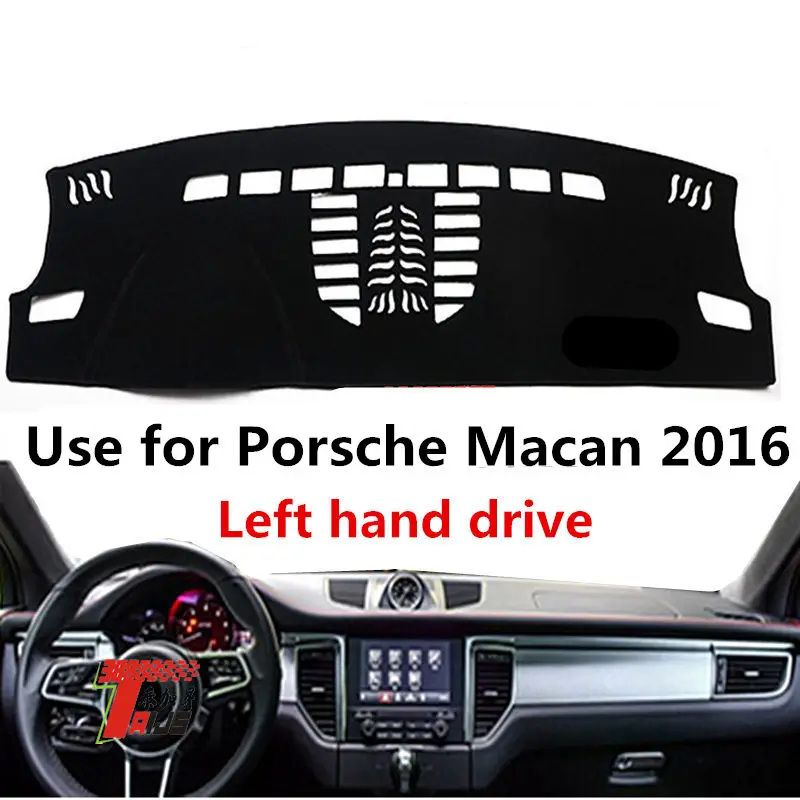 Taijs чехол для приборной панели автомобиля с левым приводом для Porsche Macan, неотражающий, черный, красный, синий, защита от солнца, простой